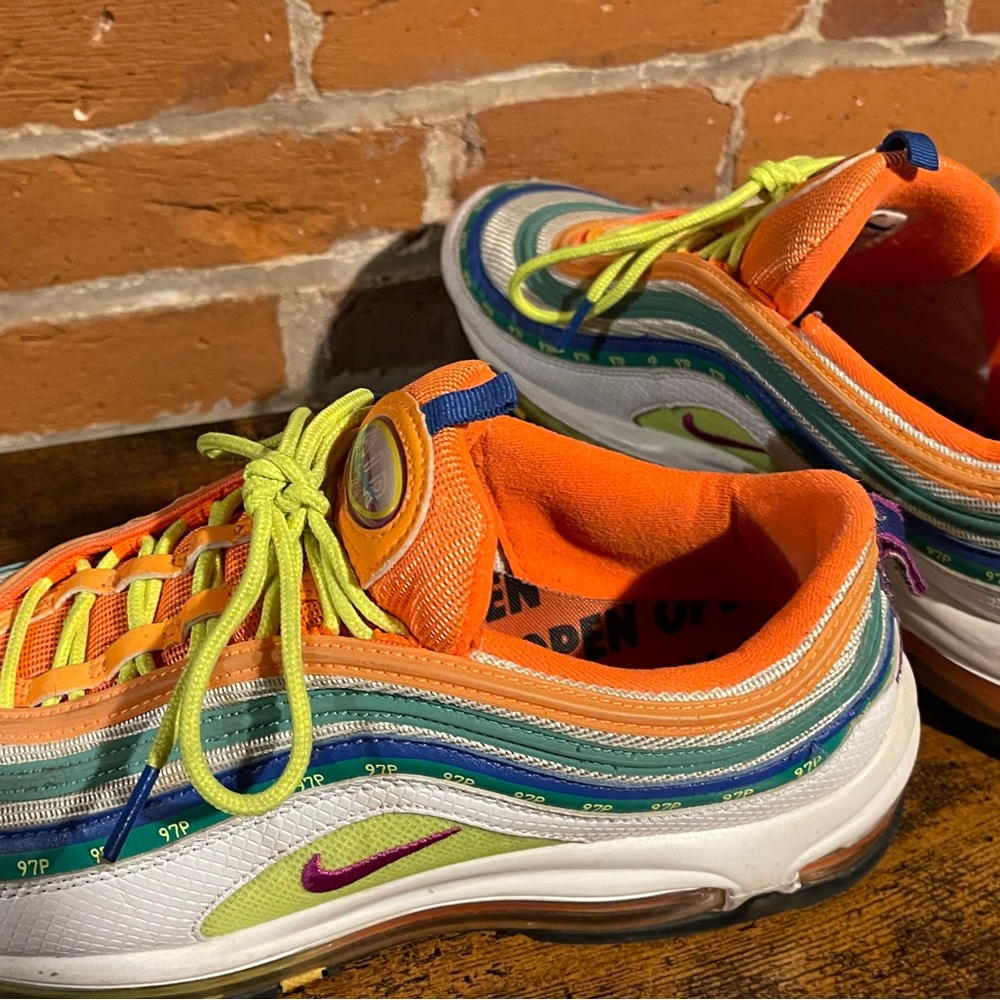 Nike Orange and Green Sneakers